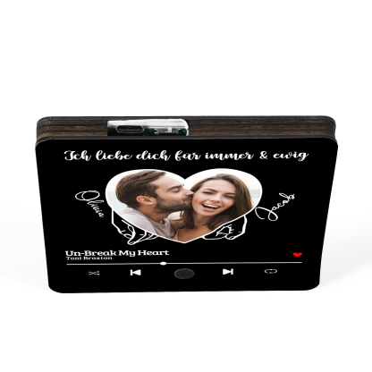 Personalised Music Fridge Magnets Custom Song Photo Names Text Gift for Couples