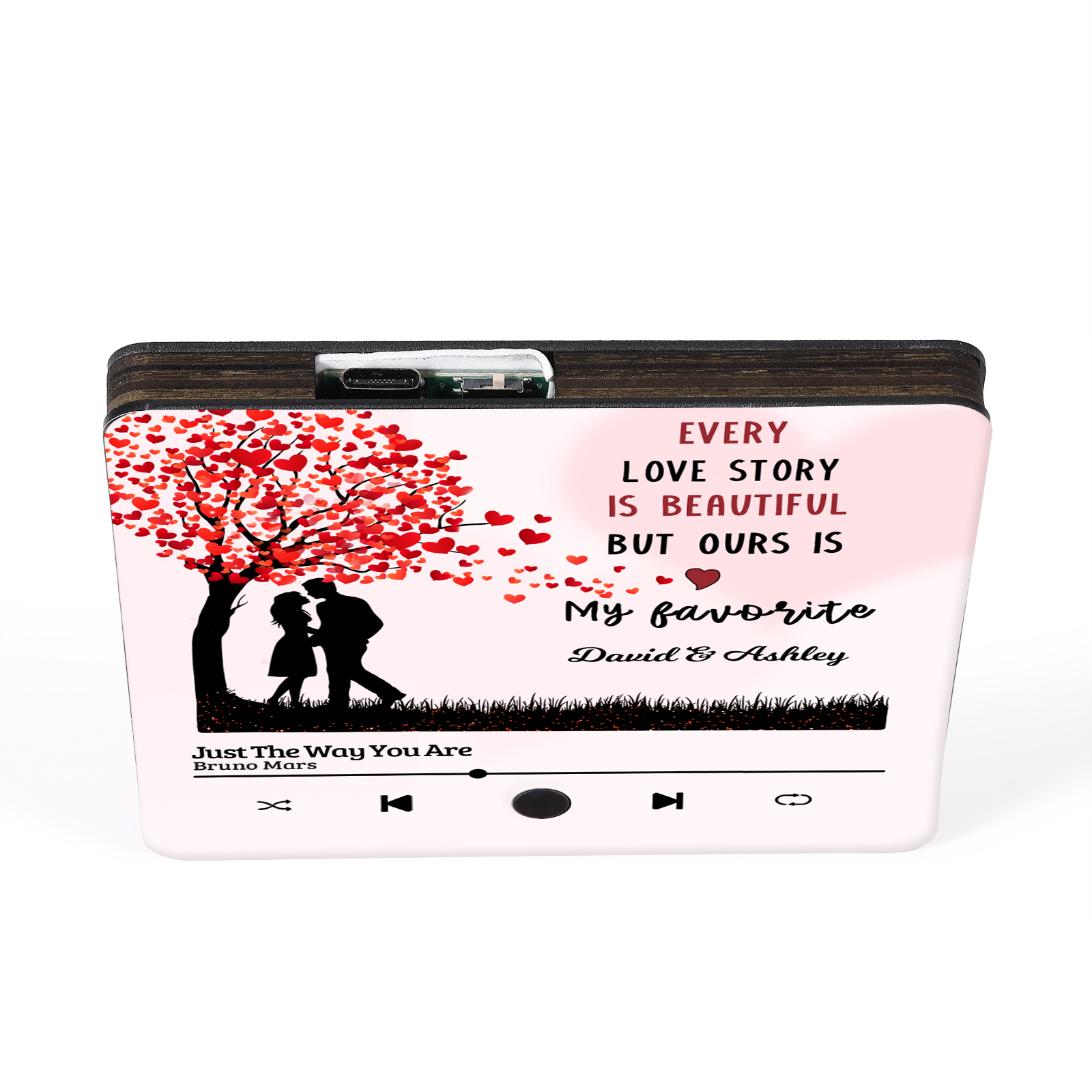 Personalised Fridge Magnet Couple Standing Under the Heart Tree Musical Valentines Day Gift