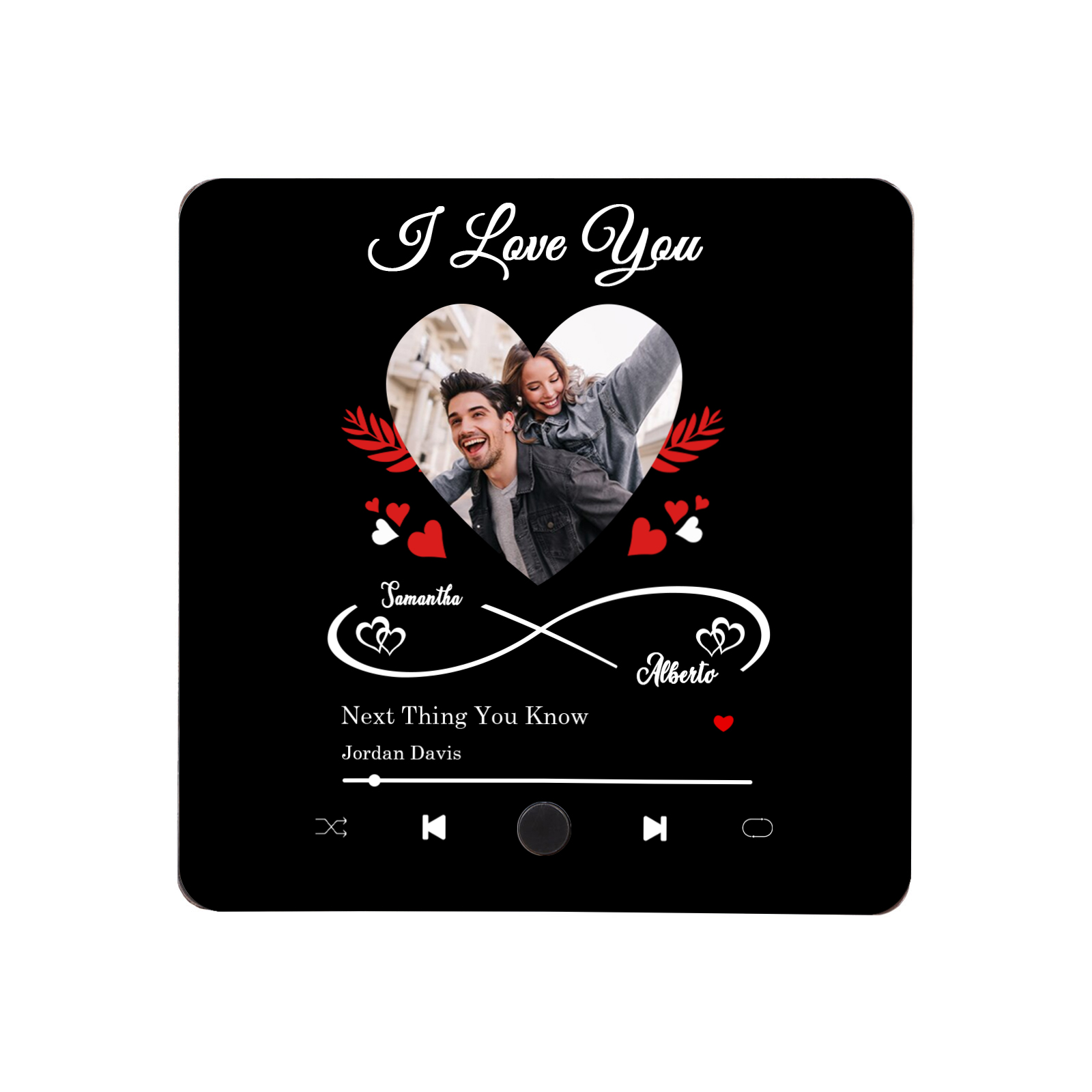 Personalised Photo Fridge Magnet Infinity and Heart Musical Valentines Day Gift