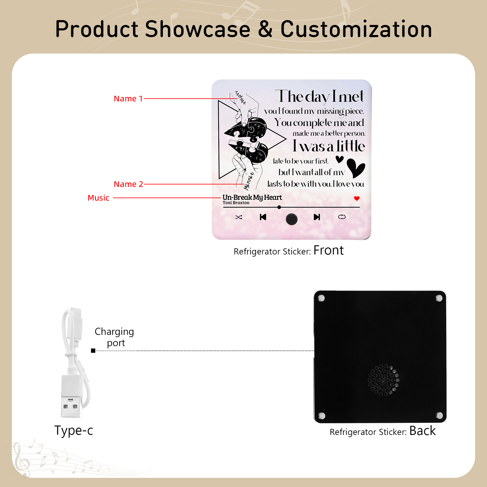 Personalised Fridge Magnet The Day I Met You I Found My Missing Piece Heart Puzzle Valentines Day Gift