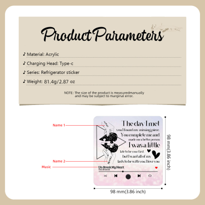 Personalised Fridge Magnet The Day I Met You I Found My Missing Piece Heart Puzzle Valentines Day Gift