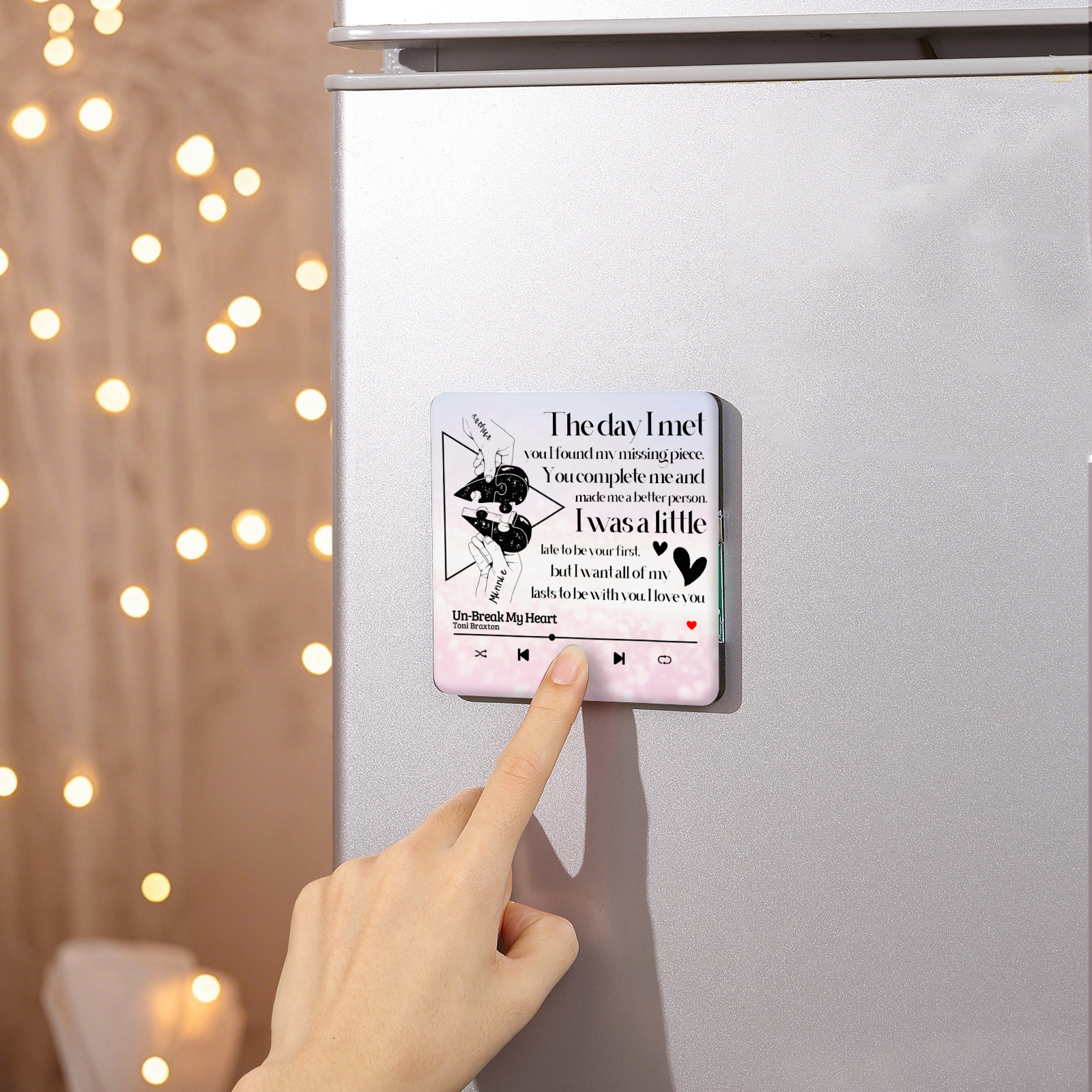 Personalised Fridge Magnet The Day I Met You I Found My Missing Piece Heart Puzzle Valentines Day Gift