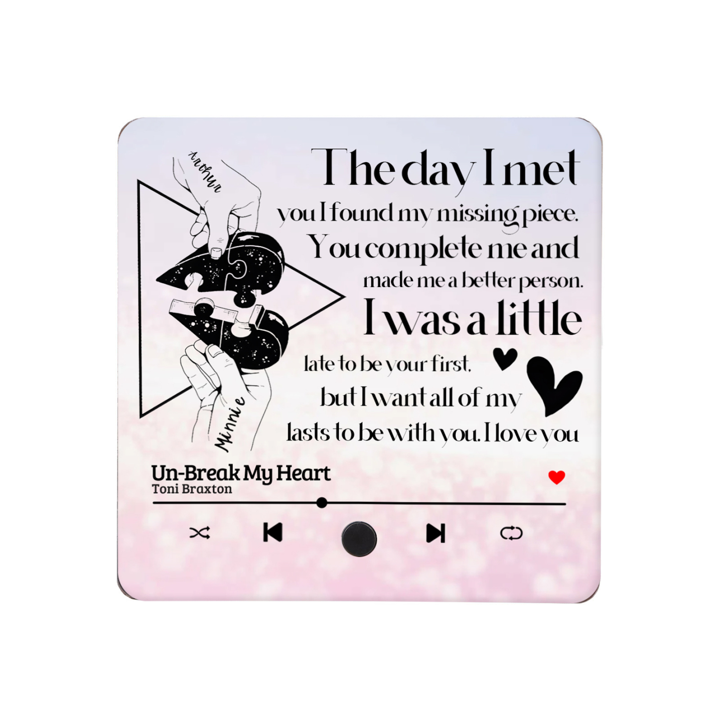 Personalised Fridge Magnet The Day I Met You I Found My Missing Piece Heart Puzzle Valentines Day Gift