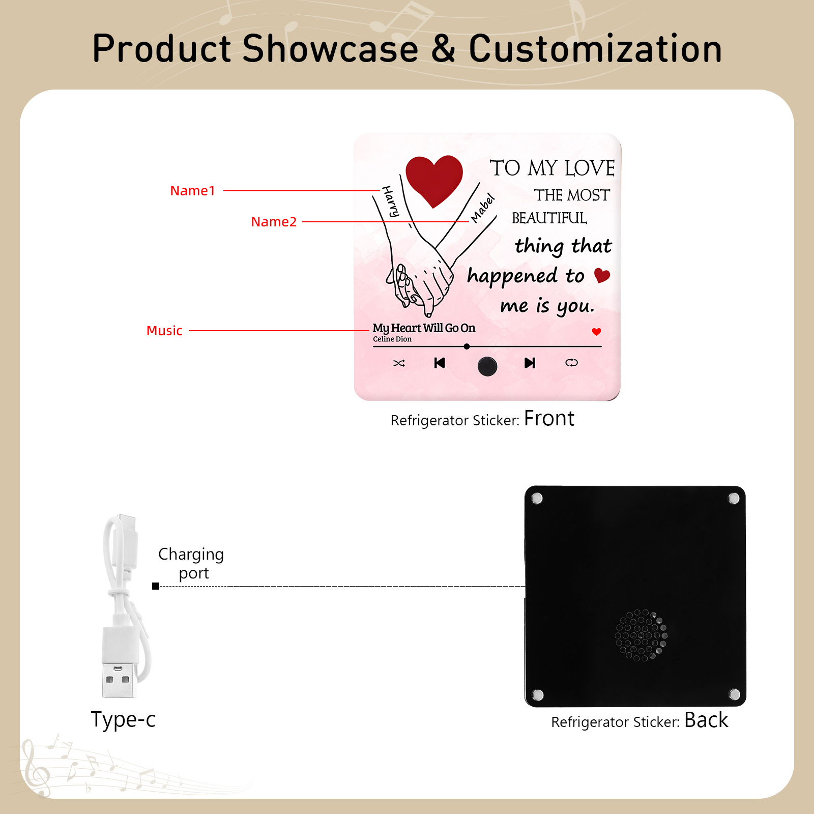 Personalised Fridge Magnet To My Love The Most Beautiful Thing That Happened to Me Is You Valentines Day Gift