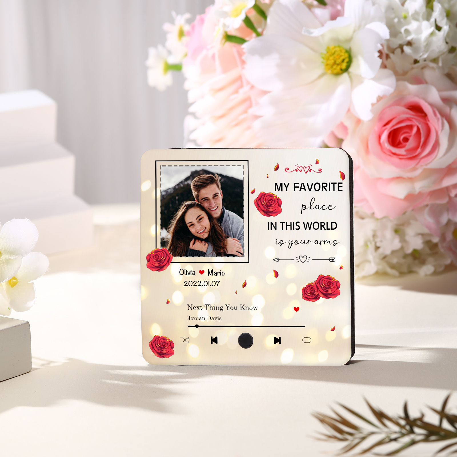 Personalised Fridge Magnet My Favourite Place in This World is Your Arms Gift for Him