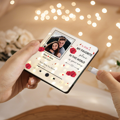 Personalised Fridge Magnet My Favourite Place in This World is Your Arms Gift for Him