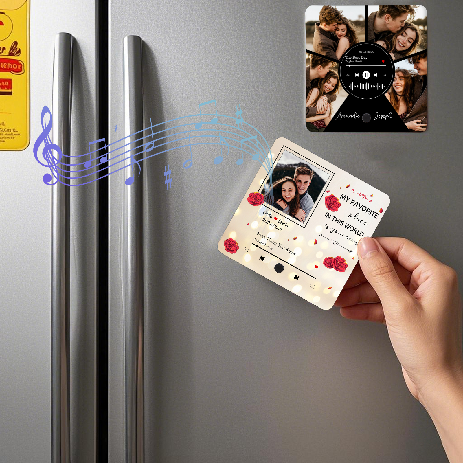 Personalised Fridge Magnet My Favourite Place in This World is Your Arms Gift for Him