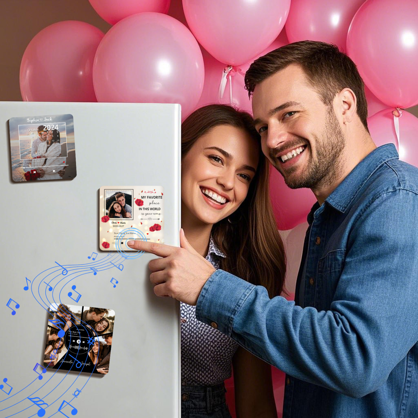 Personalised Fridge Magnet My Favourite Place in This World is Your Arms Gift for Him