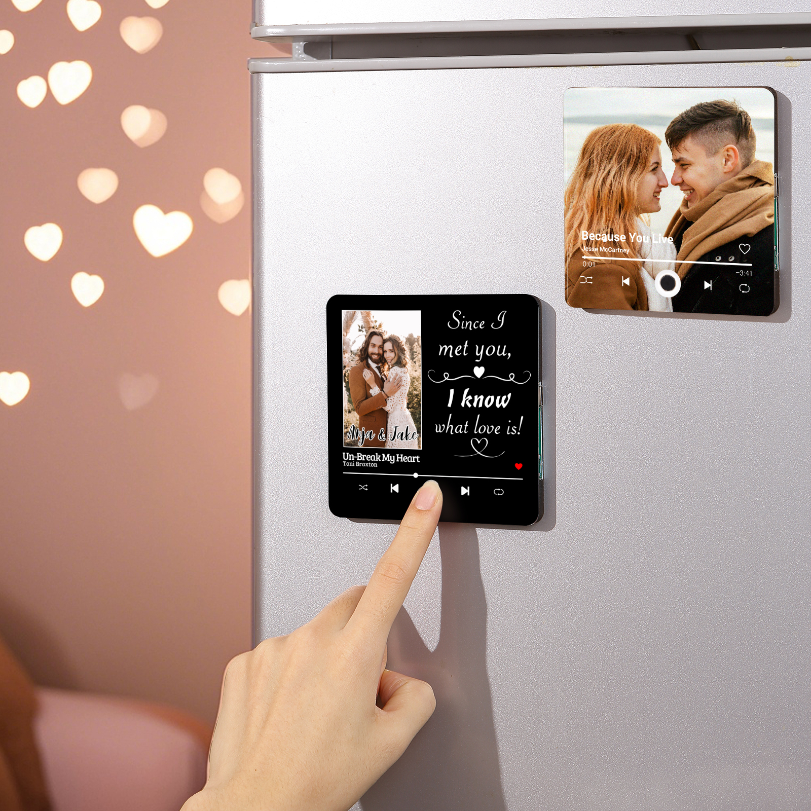 Personalised Photo Fridge Magnet Since I Met You I Know What Love Is Musical Valentines Day Gift