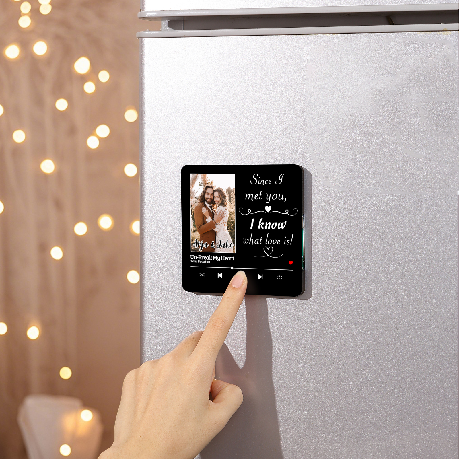 Personalised Photo Fridge Magnet Since I Met You I Know What Love Is Musical Valentines Day Gift