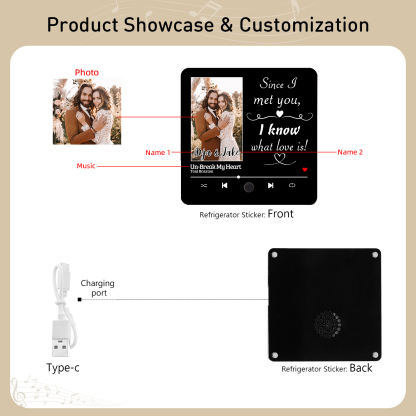Personalised Photo Fridge Magnet Since I Met You I Know What Love Is Musical Valentines Day Gift