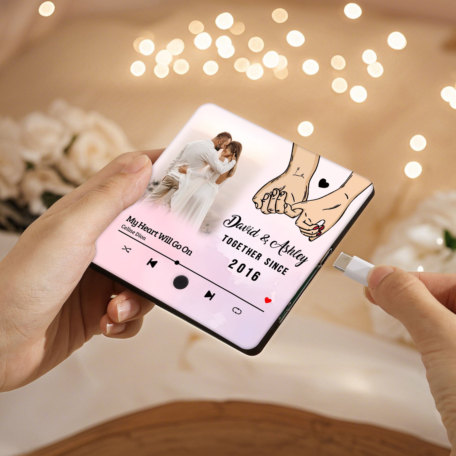 Personalised Photo Fridge Magnet Pinky Promise Together Since Gift for Couples