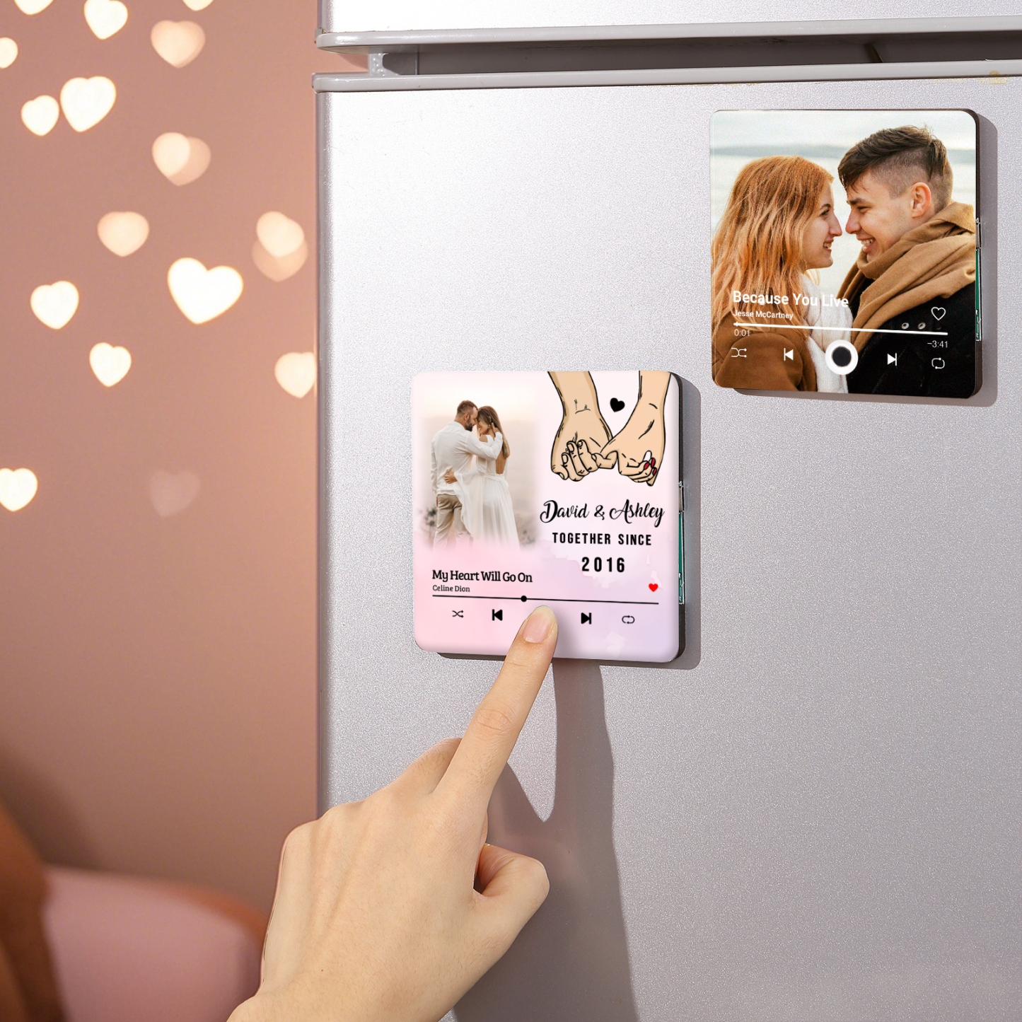 Personalised Photo Fridge Magnet Pinky Promise Together Since Gift for Couples