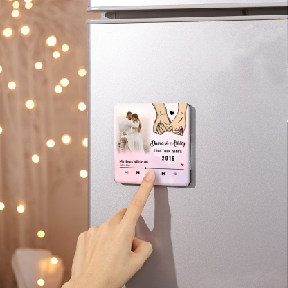 Personalised Photo Fridge Magnet Pinky Promise Together Since Gift for Couples