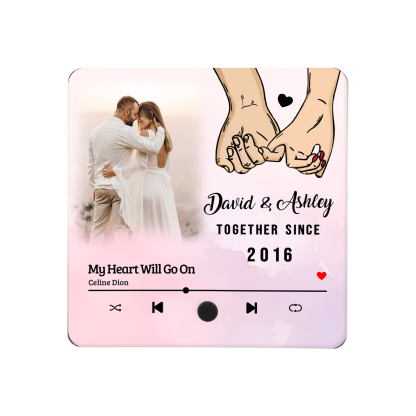 Personalised Photo Fridge Magnet Pinky Promise Together Since Gift for Couples