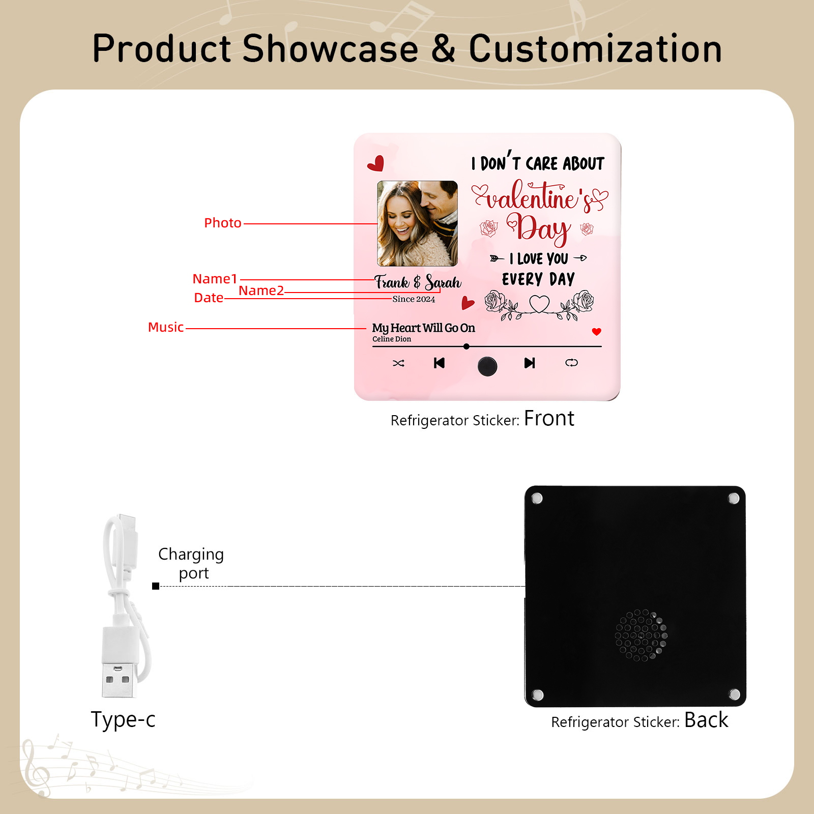 Personalised Photo Fridge Magnets I Dont Care Valentines Day I Love You Every Day Gift for Couples