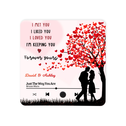 Personalised Fridge Magnet I Met You I Liked You I Loved You I am Keeping You Musical Valentines Day Gift