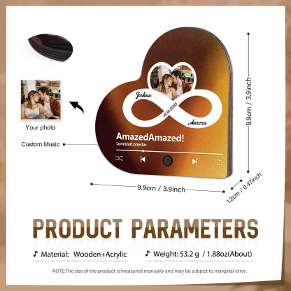 Personalised Heart-Shaped Fridge Magnet A Musical Token of Love Gift for Couple