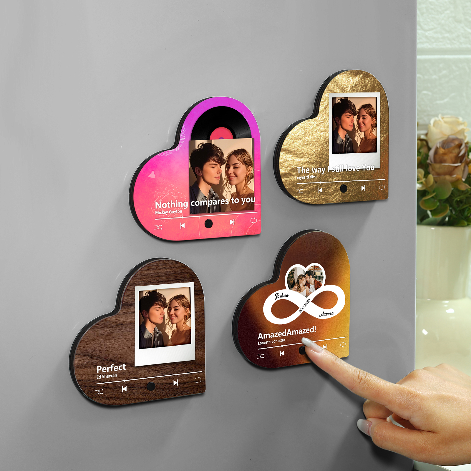 Personalised Heart-Shaped Fridge Magnet A Musical Token of Love Gift for Couple
