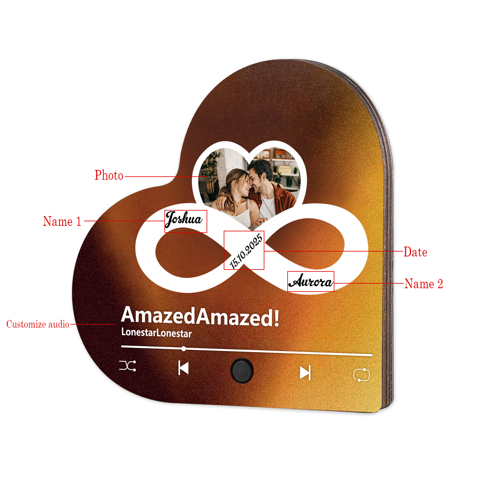 Personalised Heart-Shaped Fridge Magnet A Musical Token of Love Gift for Couple