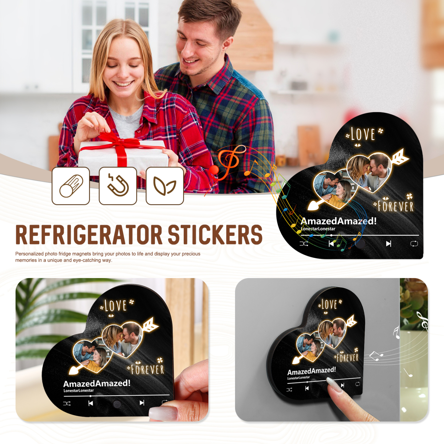 Personalised Heart-Shaped Fridge Magnet An Arrow Through the Heart Valentine’s Day Gift