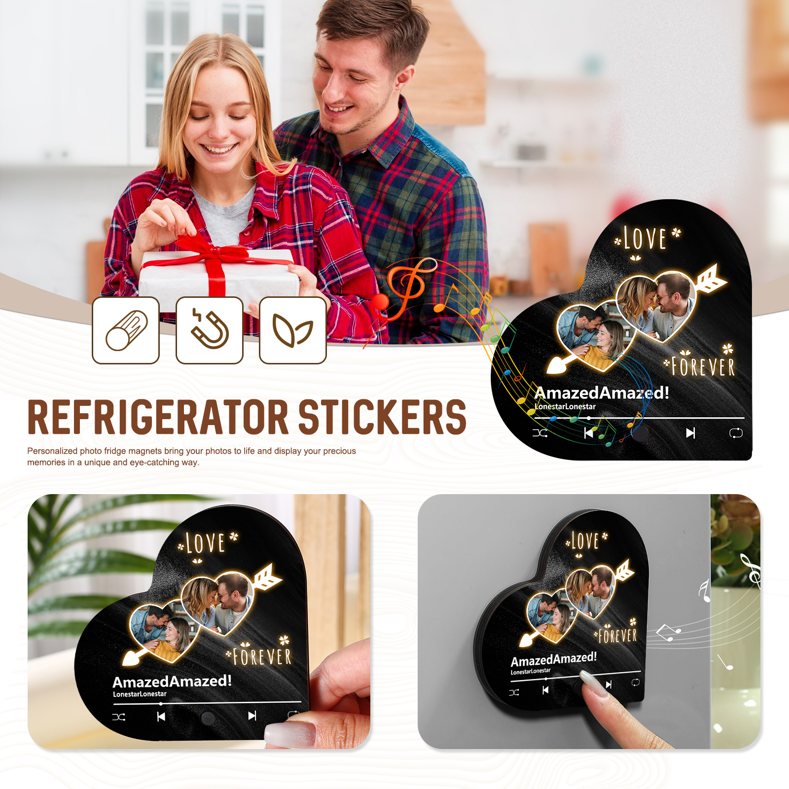 Personalised Heart-Shaped Fridge Magnet An Arrow Through the Heart Valentine’s Day Gift