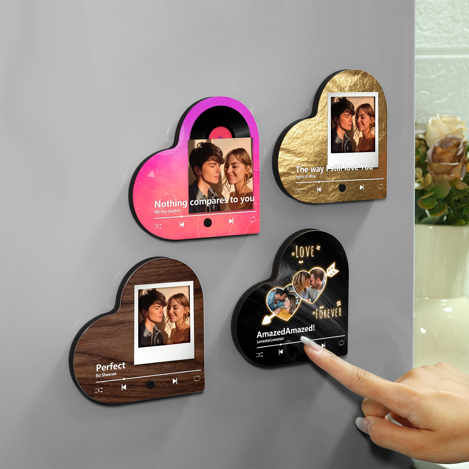 Personalised Heart-Shaped Fridge Magnet An Arrow Through the Heart Valentine’s Day Gift