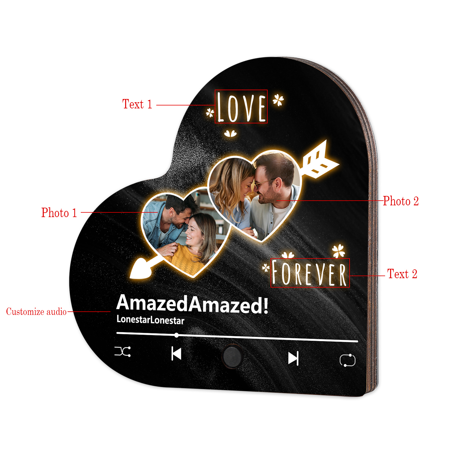 Personalised Heart-Shaped Fridge Magnet An Arrow Through the Heart Valentine’s Day Gift