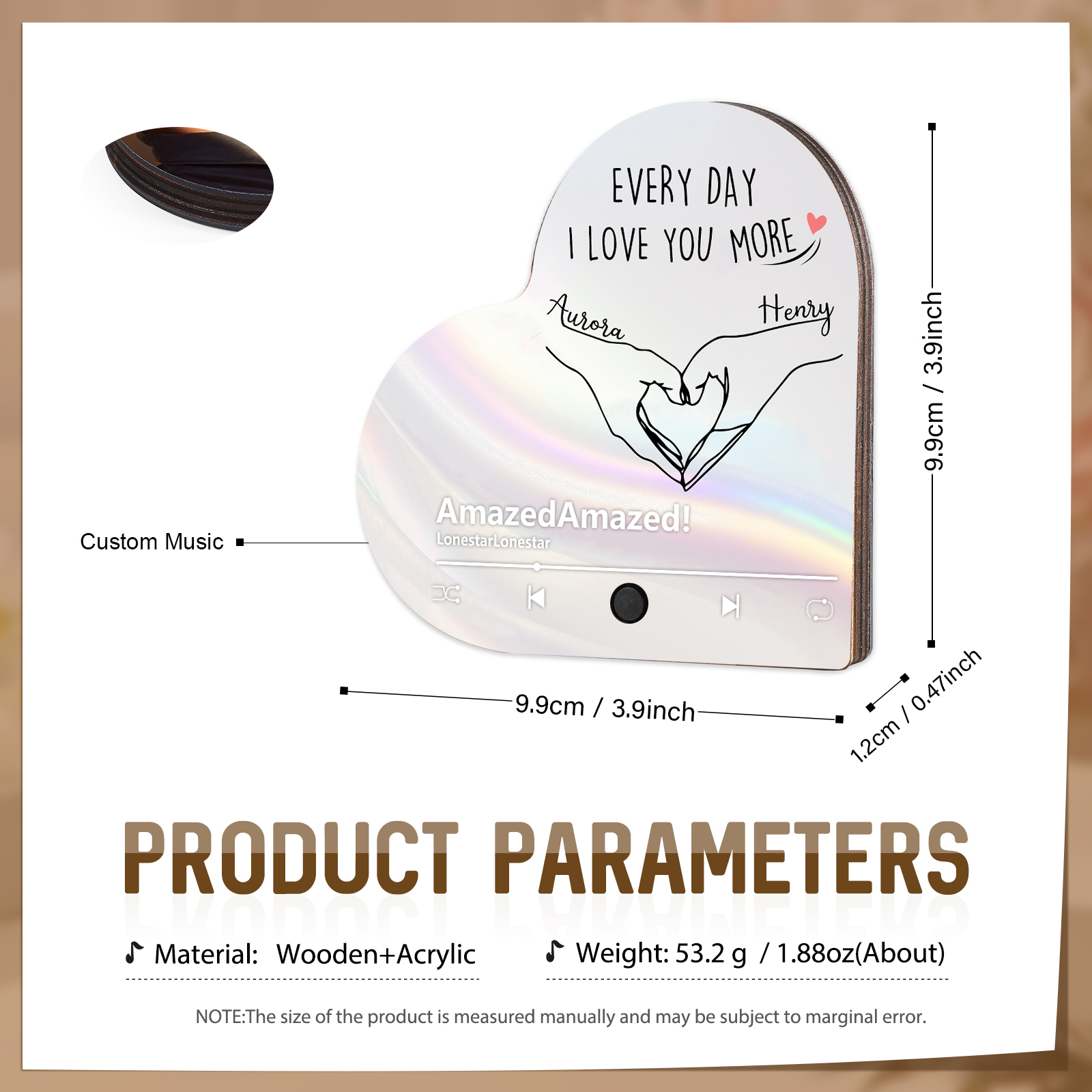 Personalised Heart-Shaped Fridge Magnet Two Hands Make a Heart Valentine’s Day Gift