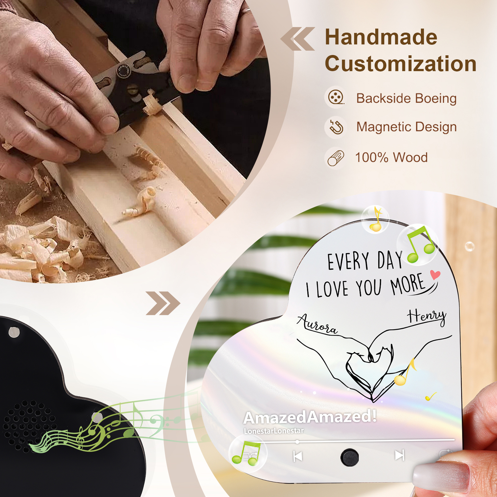 Personalised Heart-Shaped Fridge Magnet Two Hands Make a Heart Valentine’s Day Gift