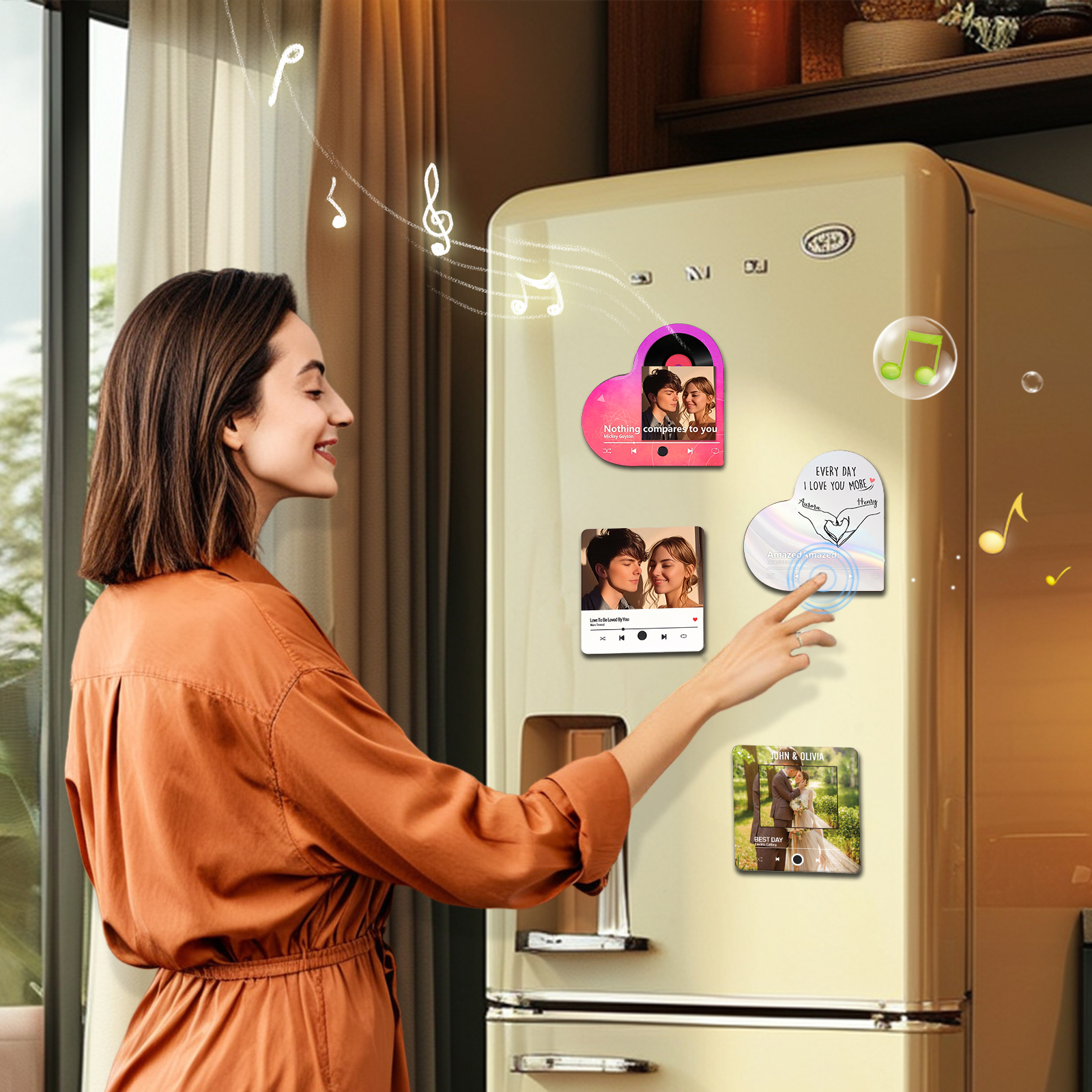 Personalised Heart-Shaped Fridge Magnet Two Hands Make a Heart Valentine’s Day Gift