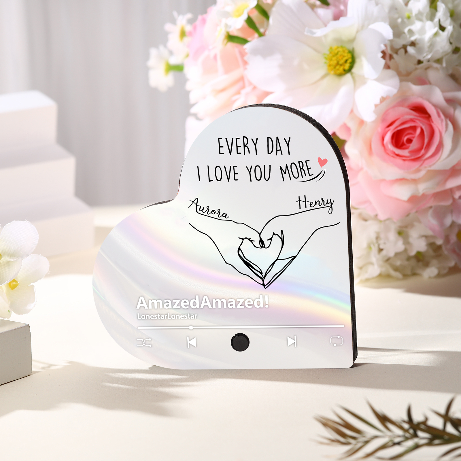 Personalised Heart-Shaped Fridge Magnet Two Hands Make a Heart Valentine’s Day Gift