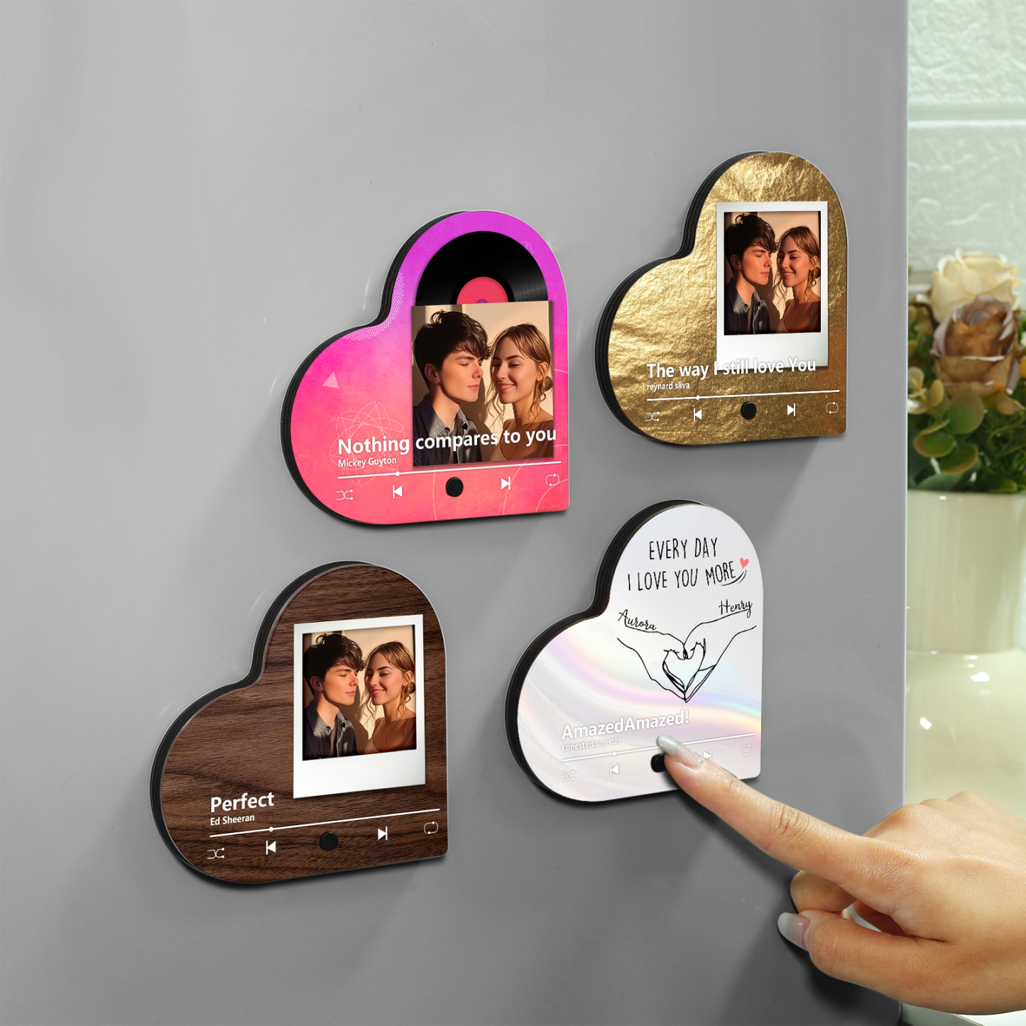 Personalised Heart-Shaped Fridge Magnet Two Hands Make a Heart Valentine’s Day Gift