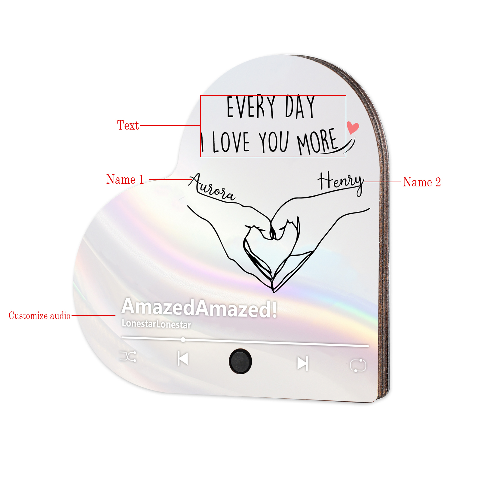 Personalised Heart-Shaped Fridge Magnet Two Hands Make a Heart Valentine’s Day Gift
