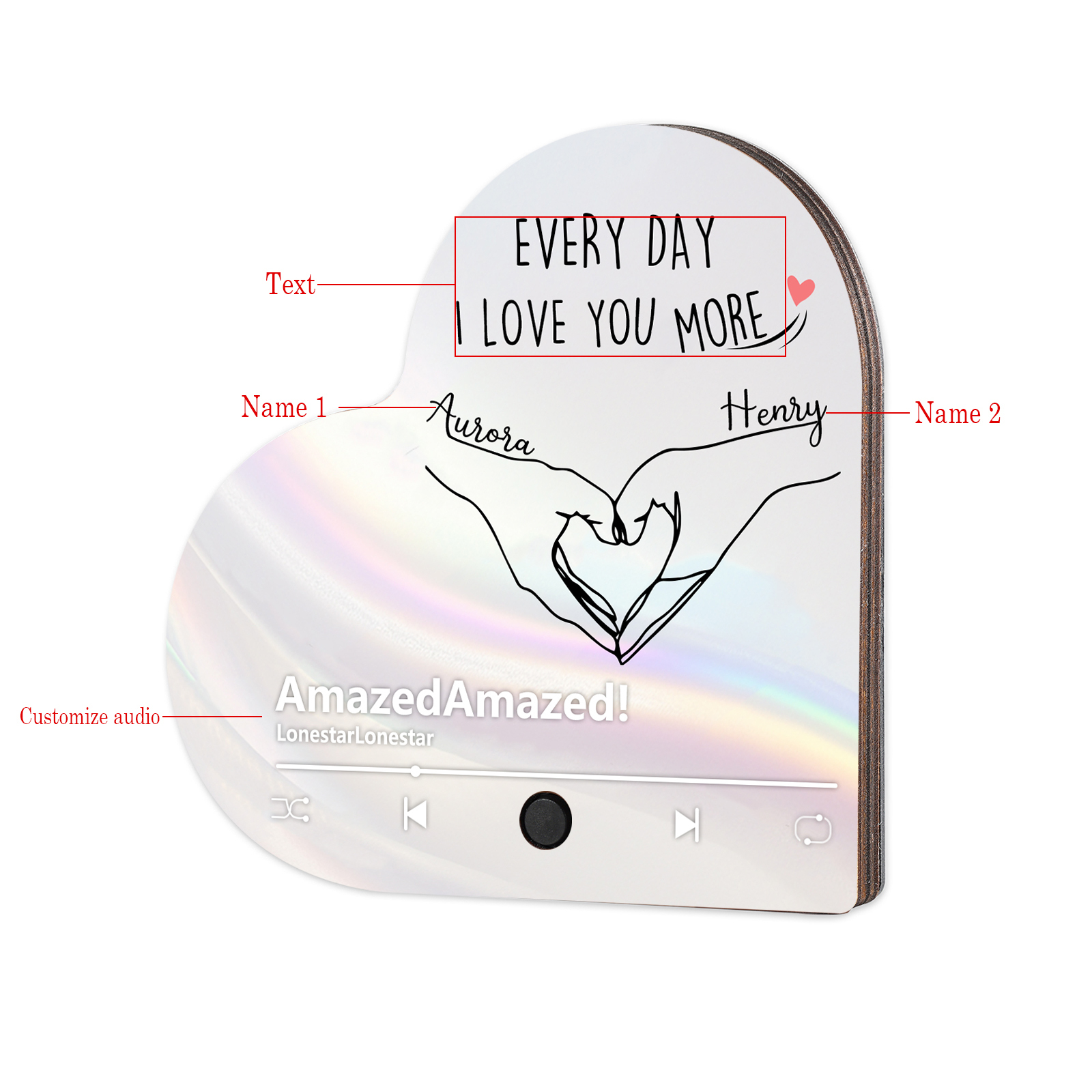 Personalised Heart-Shaped Fridge Magnet Two Hands Make a Heart Valentine’s Day Gift