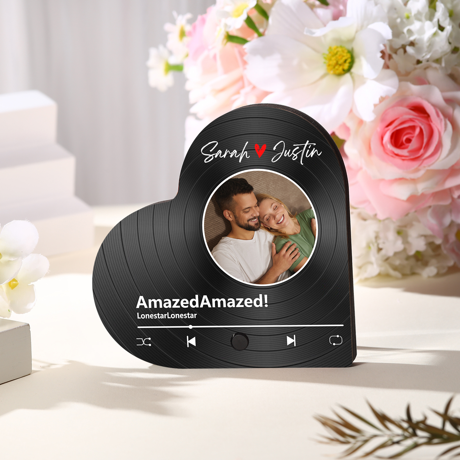 Personalised Heart-Shaped Fridge Magnet Your Love in Music Valentine’s Day Gift