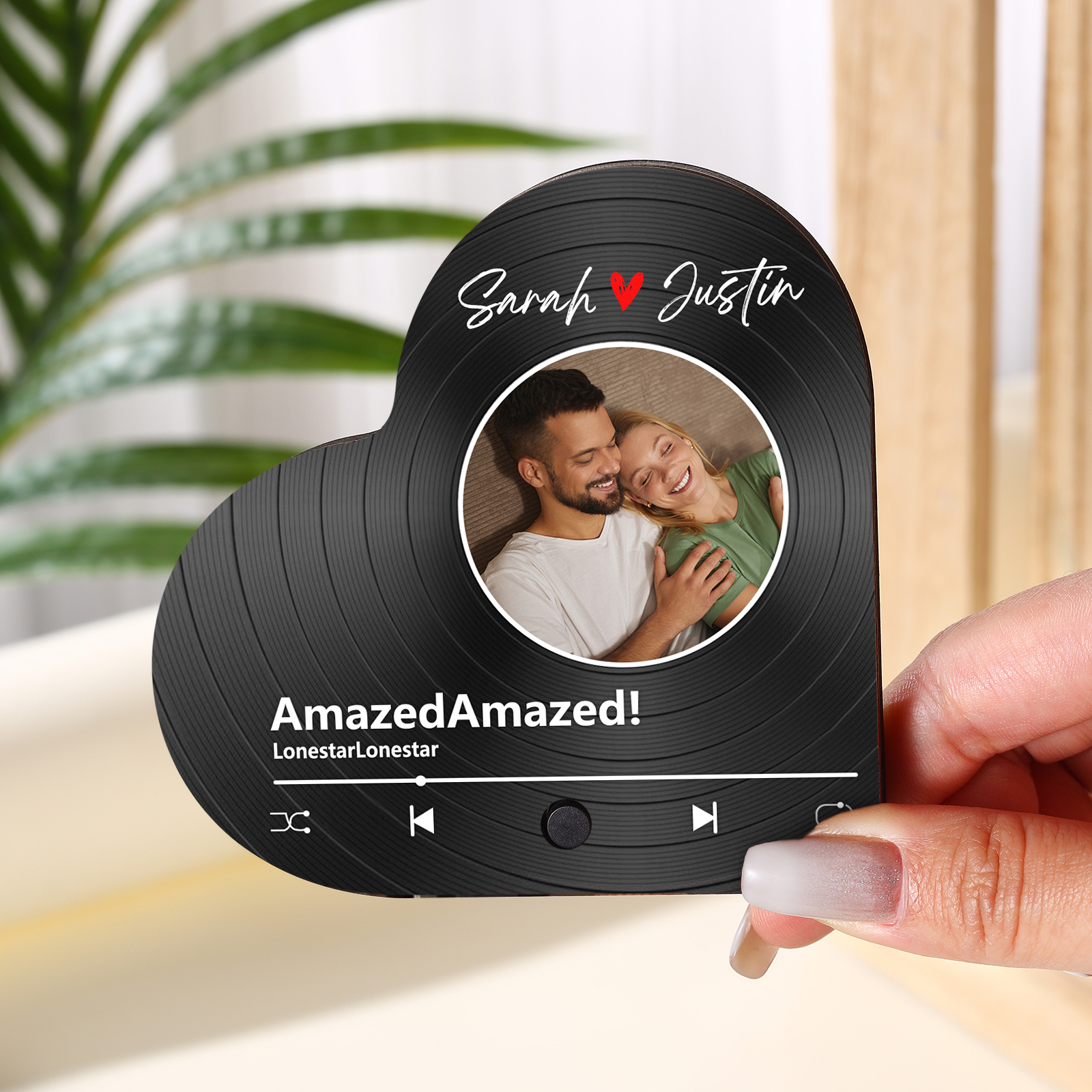Personalised Heart-Shaped Fridge Magnet Your Love in Music Valentine’s Day Gift
