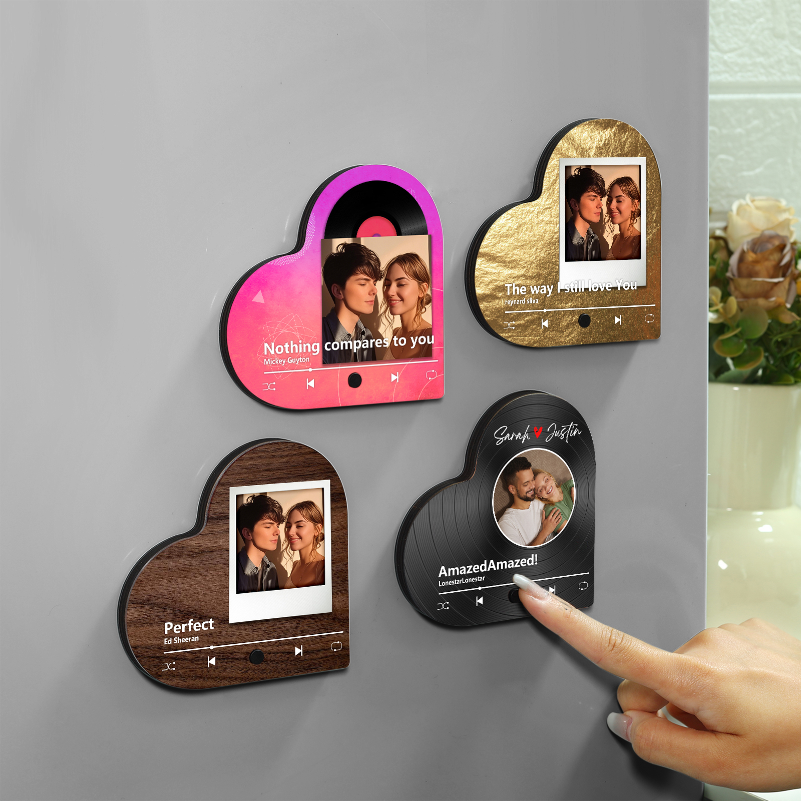 Personalised Heart-Shaped Fridge Magnet Your Love in Music Valentine’s Day Gift