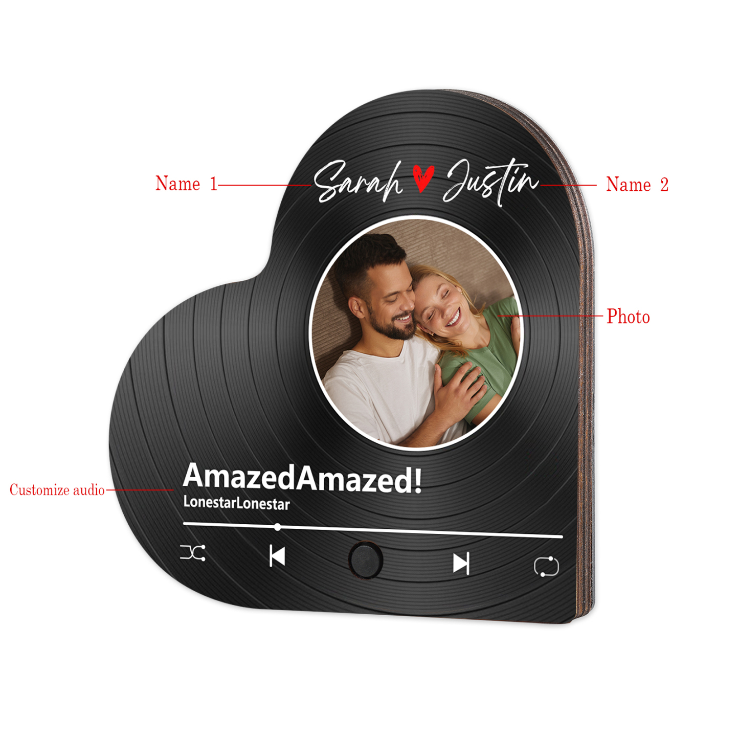Personalised Heart-Shaped Fridge Magnet Your Love in Music Valentine’s Day Gift