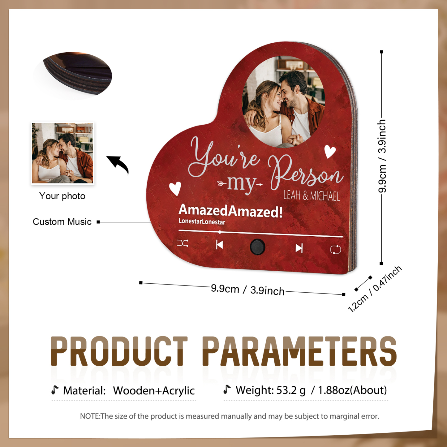 Personalised Heart-Shaped Fridge Magnet You’re My Person Valentine’s Day Gift