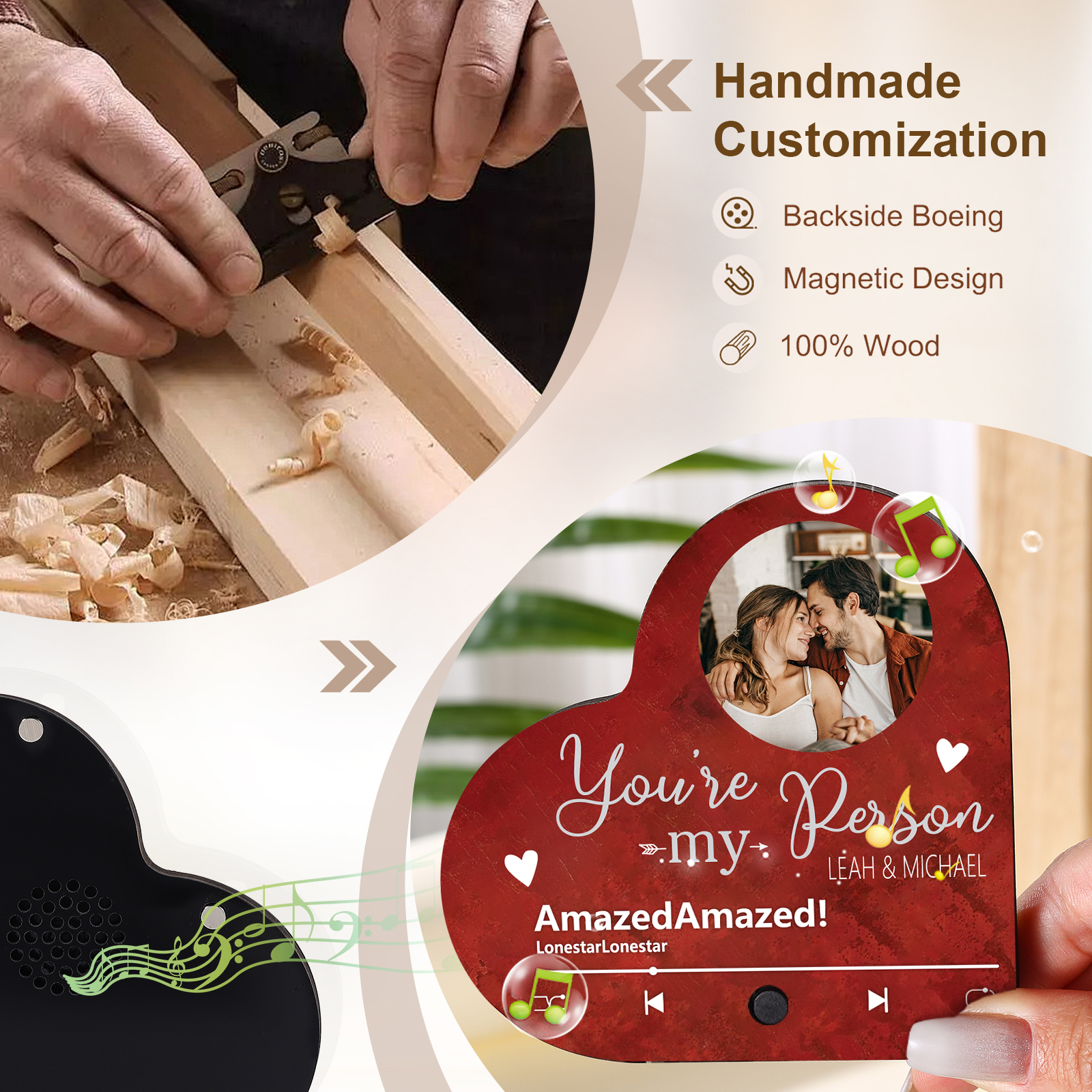 Personalised Heart-Shaped Fridge Magnet You’re My Person Valentine’s Day Gift