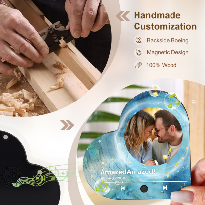 Personalised Heart-Shaped Fridge Magnet Your Love Your Song Valentine’s Day Gift