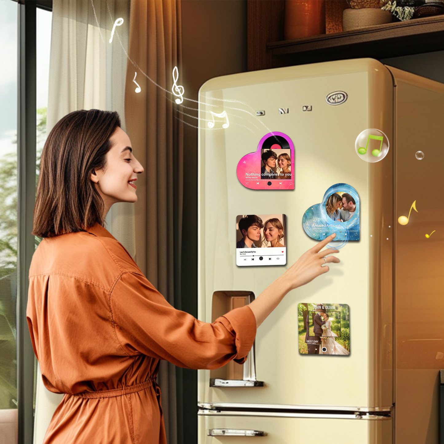 Personalised Heart-Shaped Fridge Magnet Your Love Your Song Valentine’s Day Gift