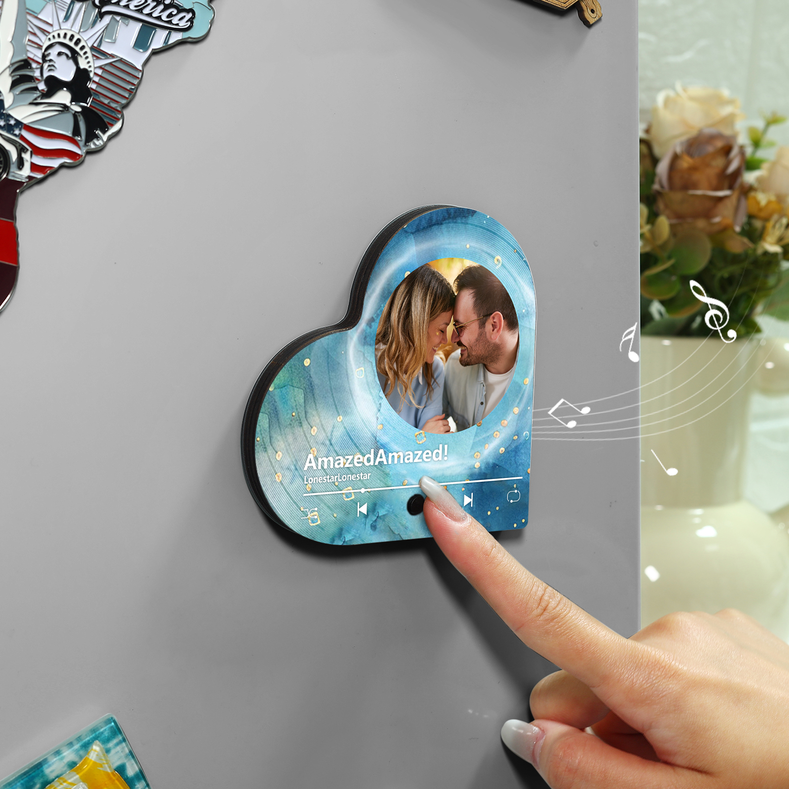 Personalised Heart-Shaped Fridge Magnet Your Love Your Song Valentine’s Day Gift