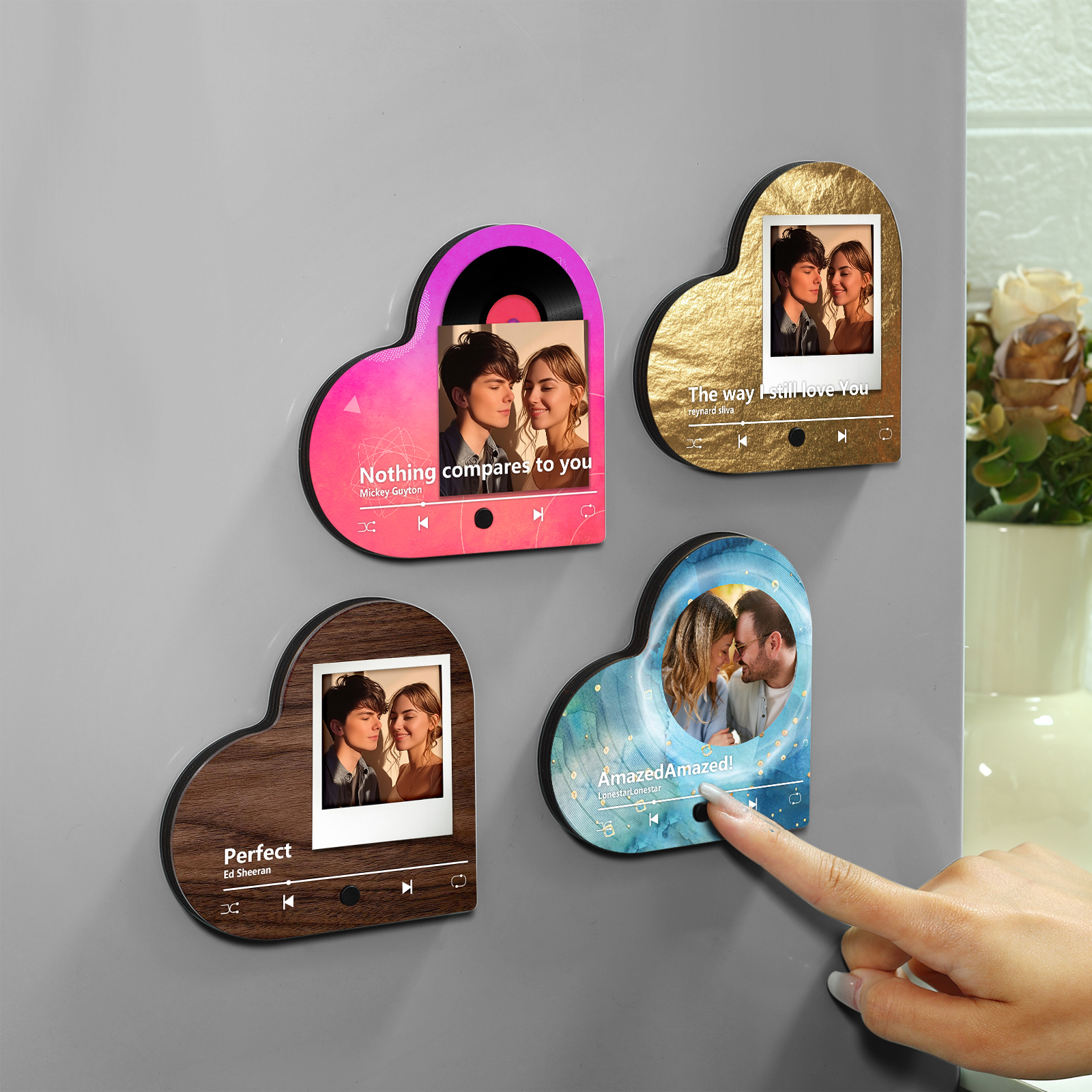 Personalised Heart-Shaped Fridge Magnet Your Love Your Song Valentine’s Day Gift