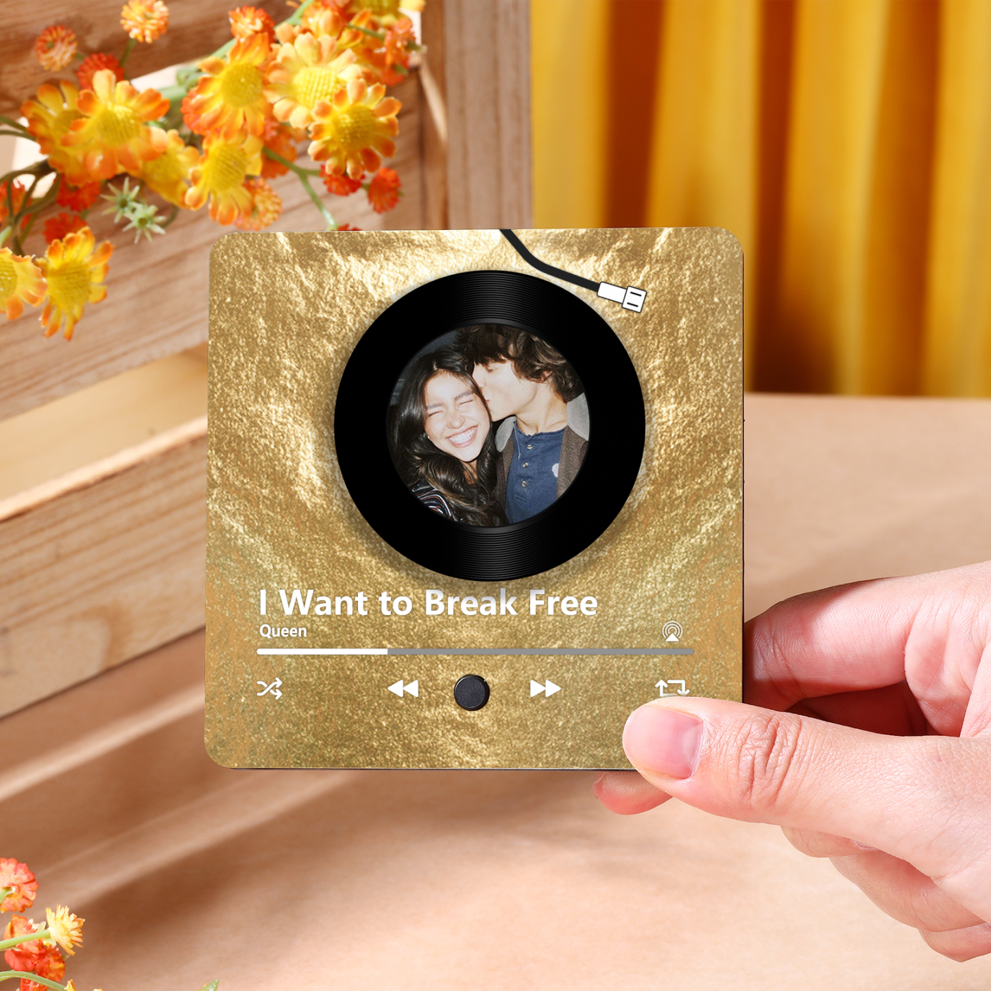 Personalised Fridge Magnet with Music Custom Photo Home Decoration Gift for Her