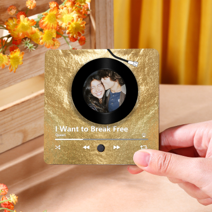 Personalised Fridge Magnet with Music Custom Photo Home Decoration Gift for Her