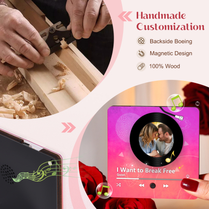 Personalised Fridge Magnet with Music Custom Photo Home Decoration Gift for Her