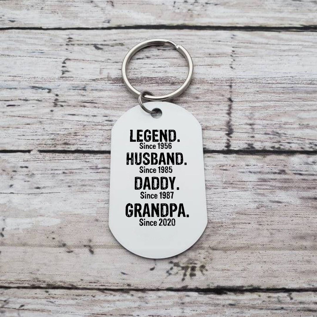Personalised Photo Keychain Legend Husband Daddy Grandpa Custom Gift for Grandpa | Jessemade
