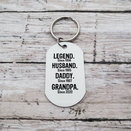 Personalised Photo Keychain Legend Husband Daddy Grandpa Custom Gift for Grandpa | Jessemade